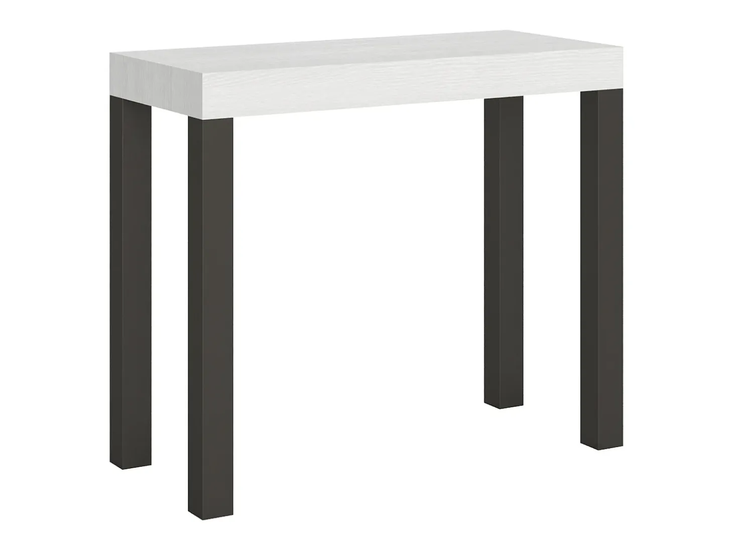 Mesa consola extensível 90x40/300 cm Everyday Cinza Branca quadro Antracite