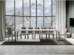 Mesa consola extensível 90x40/300 cm Everyday Cinza Branca quadro Antracite