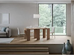 Mesa consola extensível 78x47/299 cm Allin Carvalho Natural extensões internas