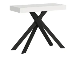 Mesa consola extensível 90x40/196 cm Krack Small cinza branca pernas antracite
