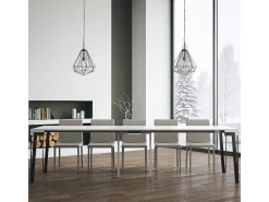 Mesa consola extensível 90x40/300 cm Rio Cinza Branca quadro Ferrugem