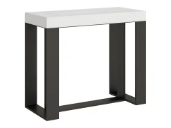 Mesa consola extensível 90x40/196 cm Futura Small Cinza Branca quadro Antracite