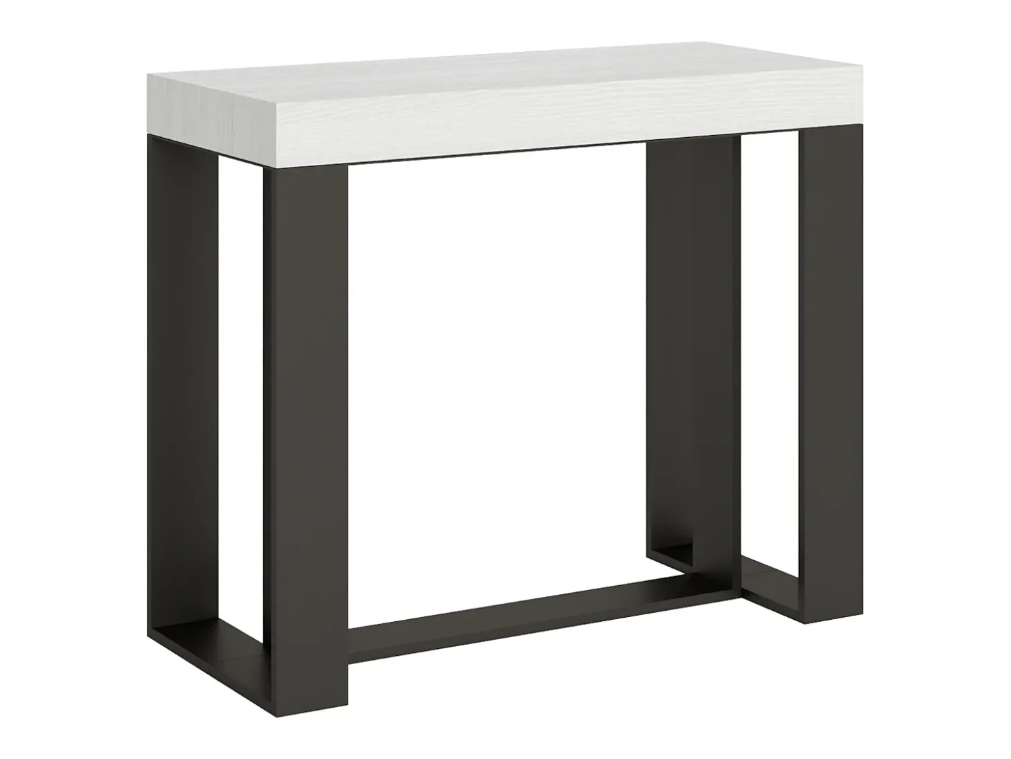 Mesa consola extensível 90x40/196 cm Futura Small Cinza Branca quadro Antracite