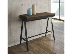 Mesa consola extensível 90x40/196 cm Banco Evolution Small Nogueira quadro Antracite