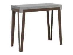 Mesa consola extensível 90x40/196 cm Rio Small Cimento quadro Ferrugem