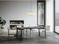 Mesa consola extensível 90x40/196 cm Rio Small Cimento quadro Ferrugem