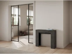 Mesa consola extensível 90x25/181 cm Slick Antracite Espatulado