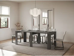 Mesa consola extensível 90x25/181 cm Slick Antracite Espatulado