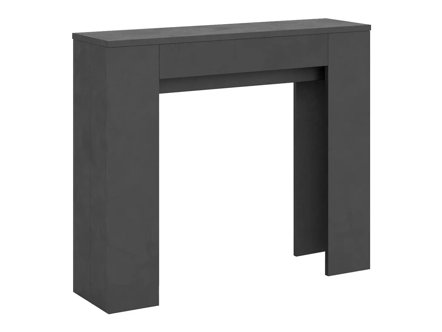 Mesa consola extensível 90x25/181 cm Slick Antracite Espatulado