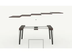 Mesa consola extensível 90x40/196 cm Rio Small Nogueira quadro Ferrugem