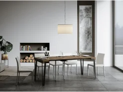Mesa consola extensível 90x40/196 cm Rio Small Nogueira quadro Ferrugem