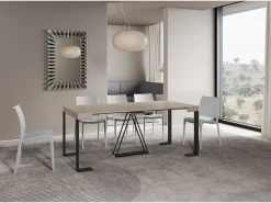 Mesa consola extensível 90x40/196 cm Zamat Small caxemira quadro antracite