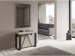 Mesa consola extensível 90x40/196 cm Zamat Small caxemira quadro antracite