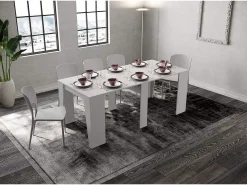 Mesa consola extensível 90x48/204 cm Anvar Small cinza branca