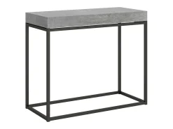 Mesa consola extensível 90x40/300 cm Nordica Cimento quadro Antracite