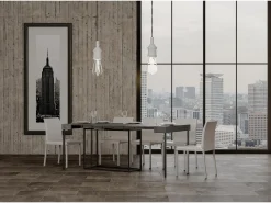 Mesa consola extensível 90x40/300 cm Nordica Cimento quadro Antracite