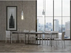 Mesa consola extensível 90x40/300 cm Nordica Cimento quadro Antracite
