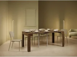 Mesa consola extensível 90x42/198 cm Bora Small nogueira
