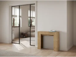 Mesa consola extensível 90x25/181 cm Slick Carvalho Natural