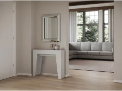 Mesa consola extensível 90x25/181 cm Narrow Cinza Branca