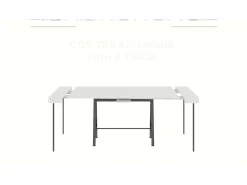 Mesa consola extensível 90x40/196 cm Banco Small Cimento quadro Antracite