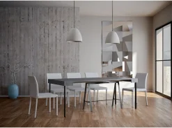 Mesa consola extensível 90x40/196 cm Banco Small Cimento quadro Antracite