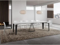Mesa consola extensível 90x40/300 cm Algo cinza branca quadro antracite