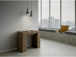 Mesa consola extensível 90x48/204 cm Basic Small Nogueira
