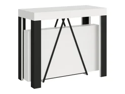 Mesa consola extensível 90x40/196 cm Tarax Small cinza branca quadro antracite