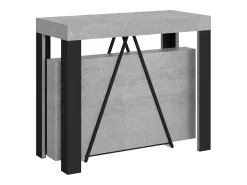 Mesa consola extensível 90x40/196 cm Tarax Small cimento quadro antracite