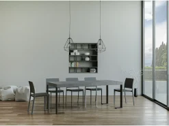 Mesa consola extensível 90x40/196 cm Tecno Small Premium Cimento quadro Antracite
