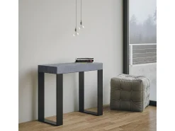 Mesa consola extensível 90x40/196 cm Tecno Small Premium Cimento quadro Antracite