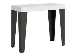 Mesa consola extensível 90x40/196 cm Flame Small Premium Cinza Branca quadro Antracite