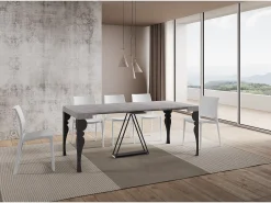 Mesa consola extensível 90x40/300 cm Riza cimento quadro antracite