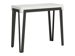 Mesa consola extensível 90x40/196 cm Rio Small Cinza Branca quadro Antracite