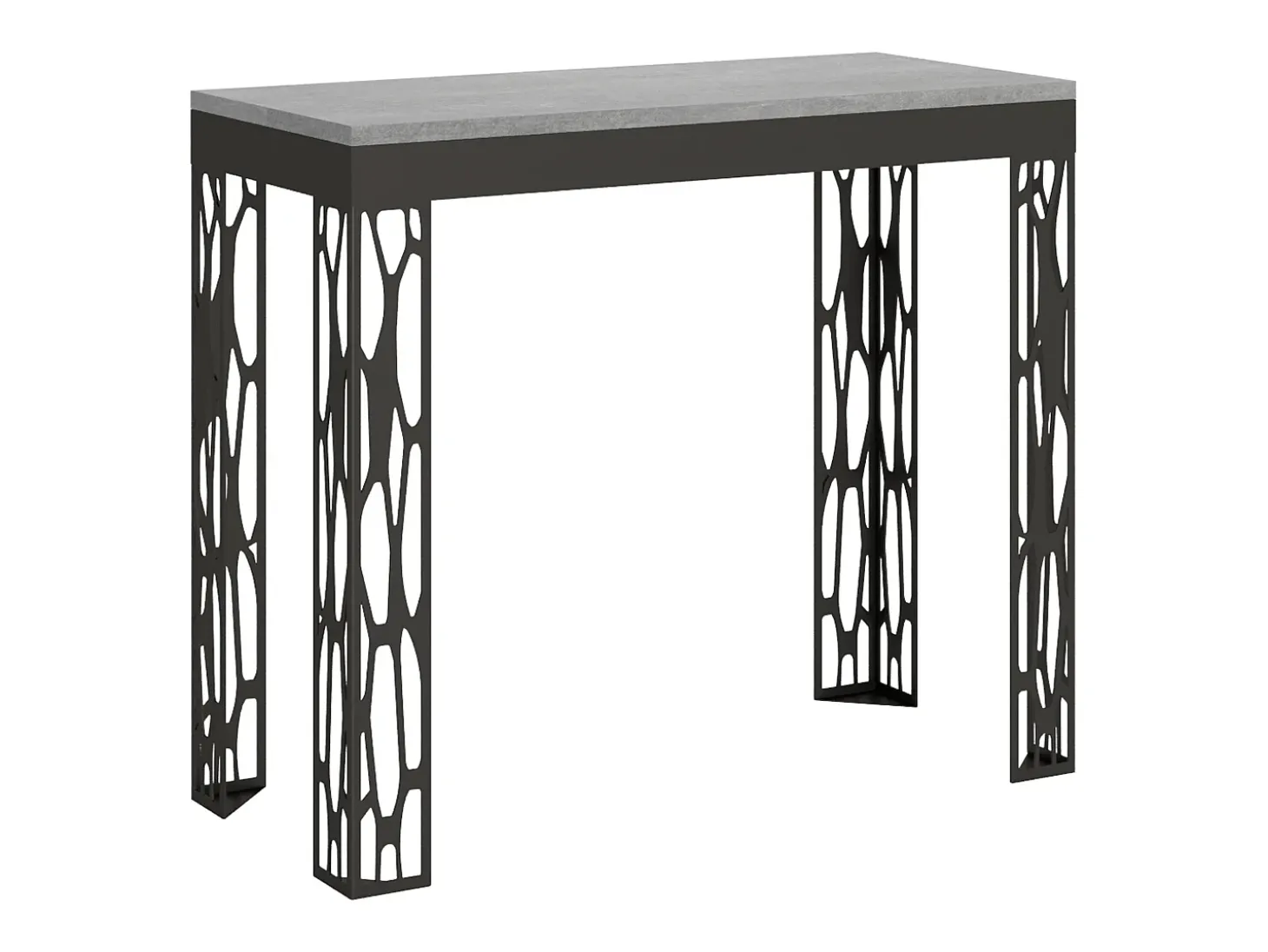 Mesa consola extensível 90x40/196 cm Ghibli Evolution Small Cimento quadro Antracite
