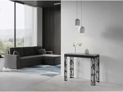 Mesa consola extensível 90x40/196 cm Ghibli Evolution Small Cimento quadro Antracite