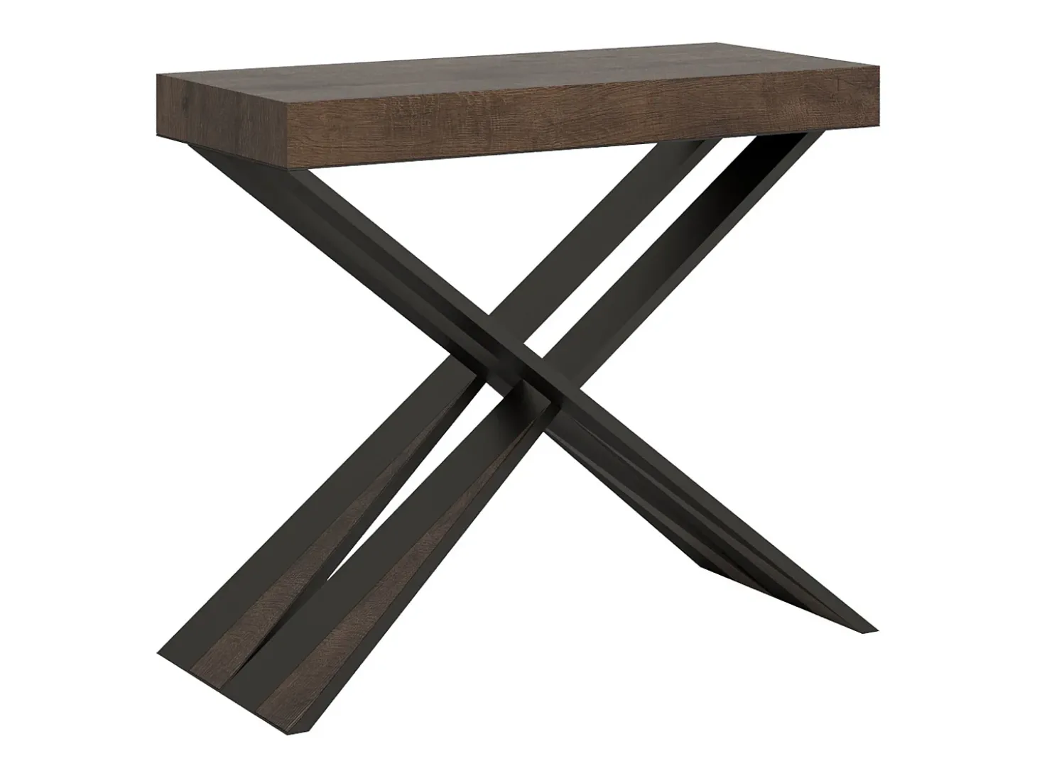 Mesa consola extensível 90x40/196 cm Diago Small Nogueira quadro Antracite