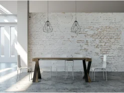 Mesa consola extensível 90x40/196 cm Diago Small Nogueira quadro Antracite