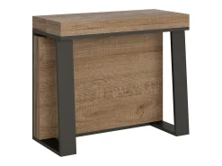 Mesa consola extensível 90x40/288 cm Asia Carvalho Natural quadro Antracite