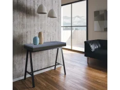 Mesa consola extensível 90x40/300 cm Banco Evolution Cimento quadro Antracite