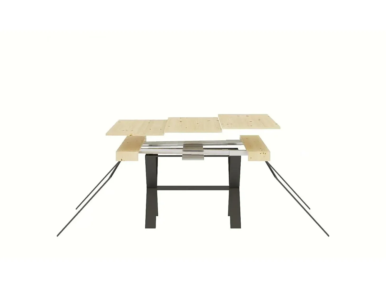 Mesa consola extensível 90x40/300 cm Xenia Carvalho Natural quadro Antracite