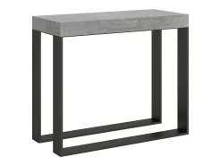 Mesa consola extensível 90x40/196 cm Elettra Small Cimento quadro Antracite