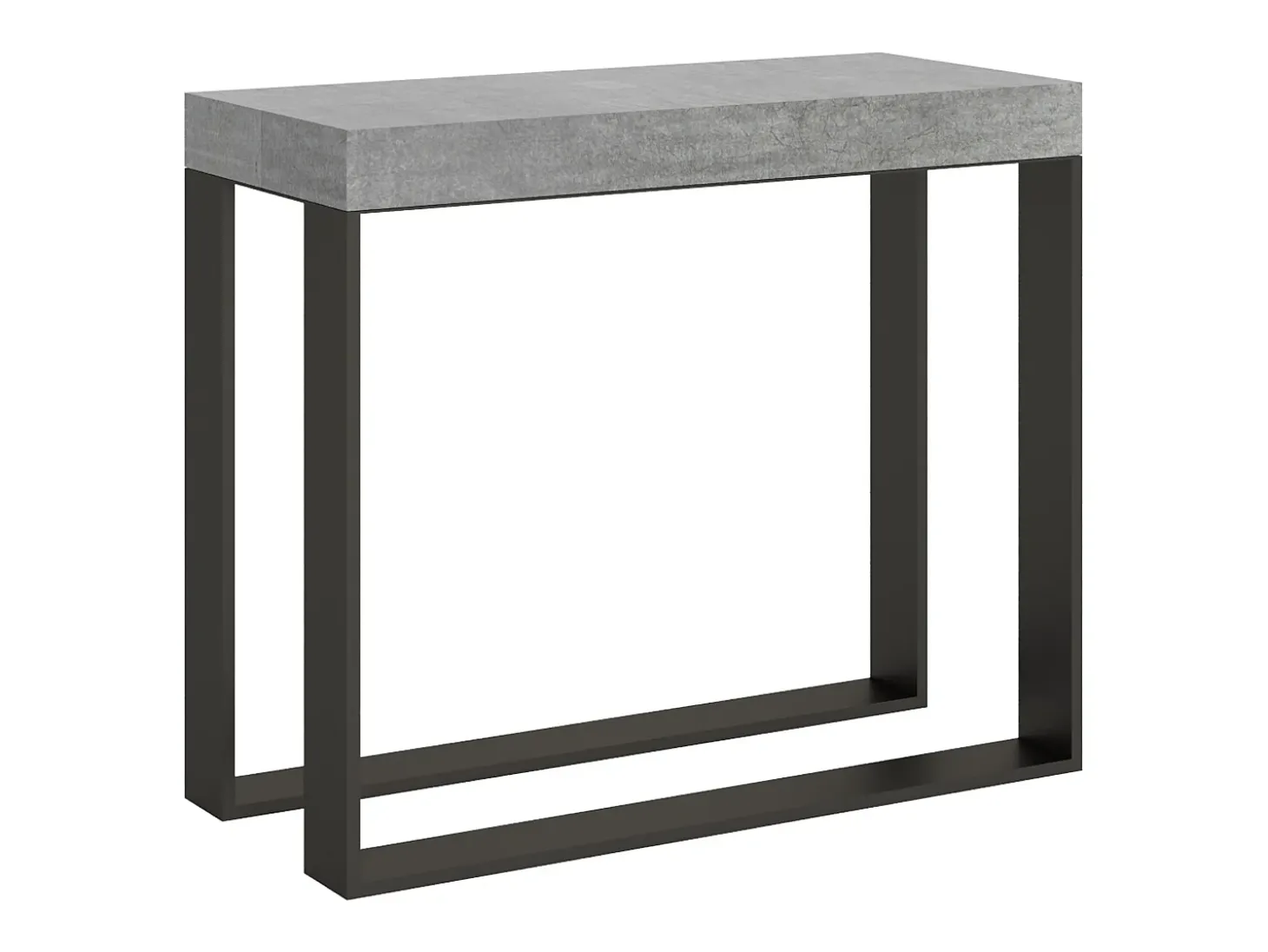 Mesa consola extensível 90x40/196 cm Elettra Small Cimento quadro Antracite