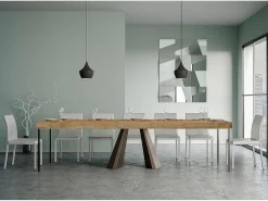 Mesa consola extensível 90x40/300 cm Diamante Premium Carvalho Natural quadro Urso