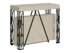 Mesa consola extensível 90x40/196 cm Kerpa Small caxemira quadro antracite