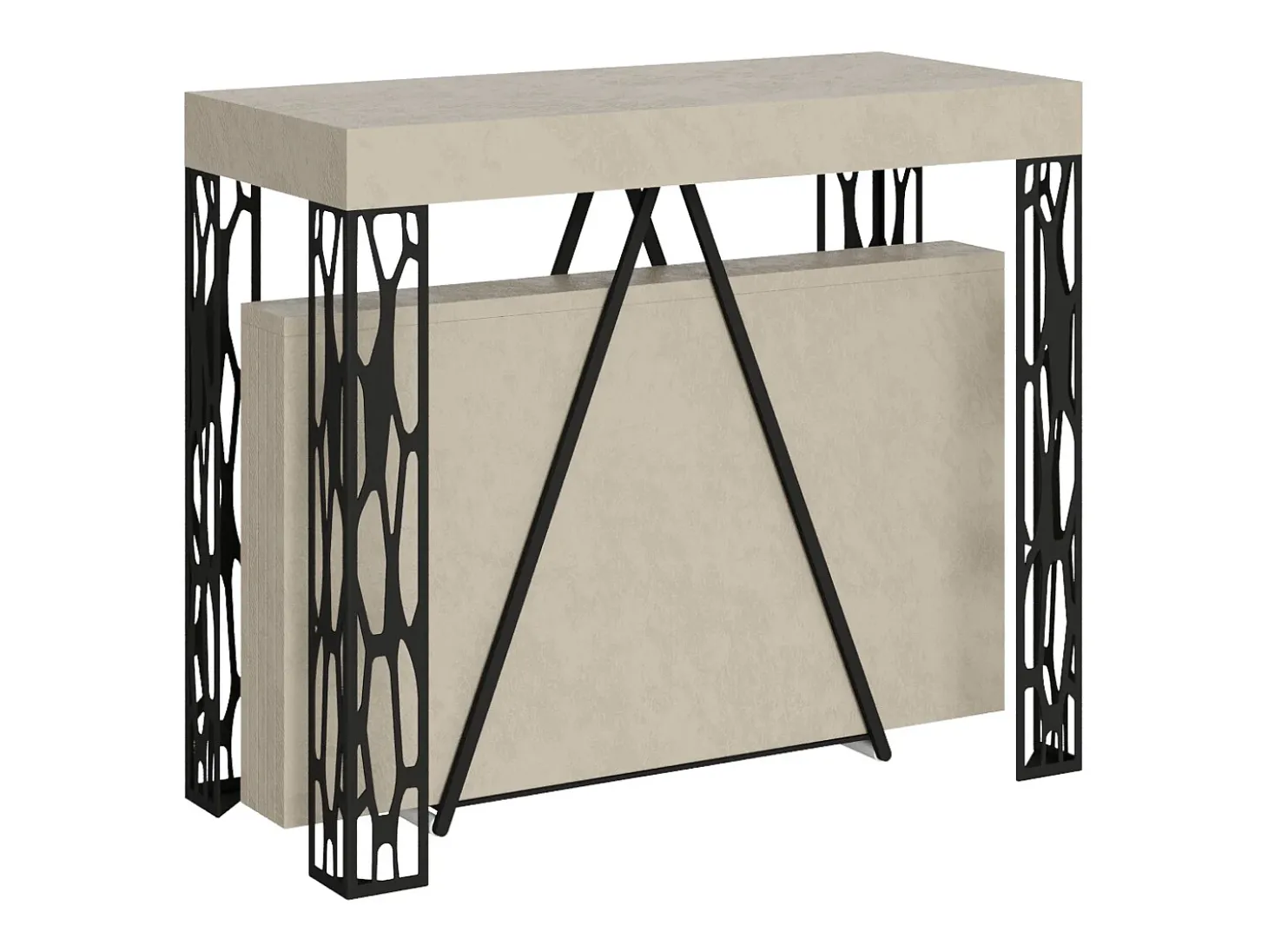 Mesa consola extensível 90x40/196 cm Kerpa Small caxemira quadro antracite