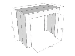 Mesa consola extensível 90x42/302 cm Emy Antracite Espatulado