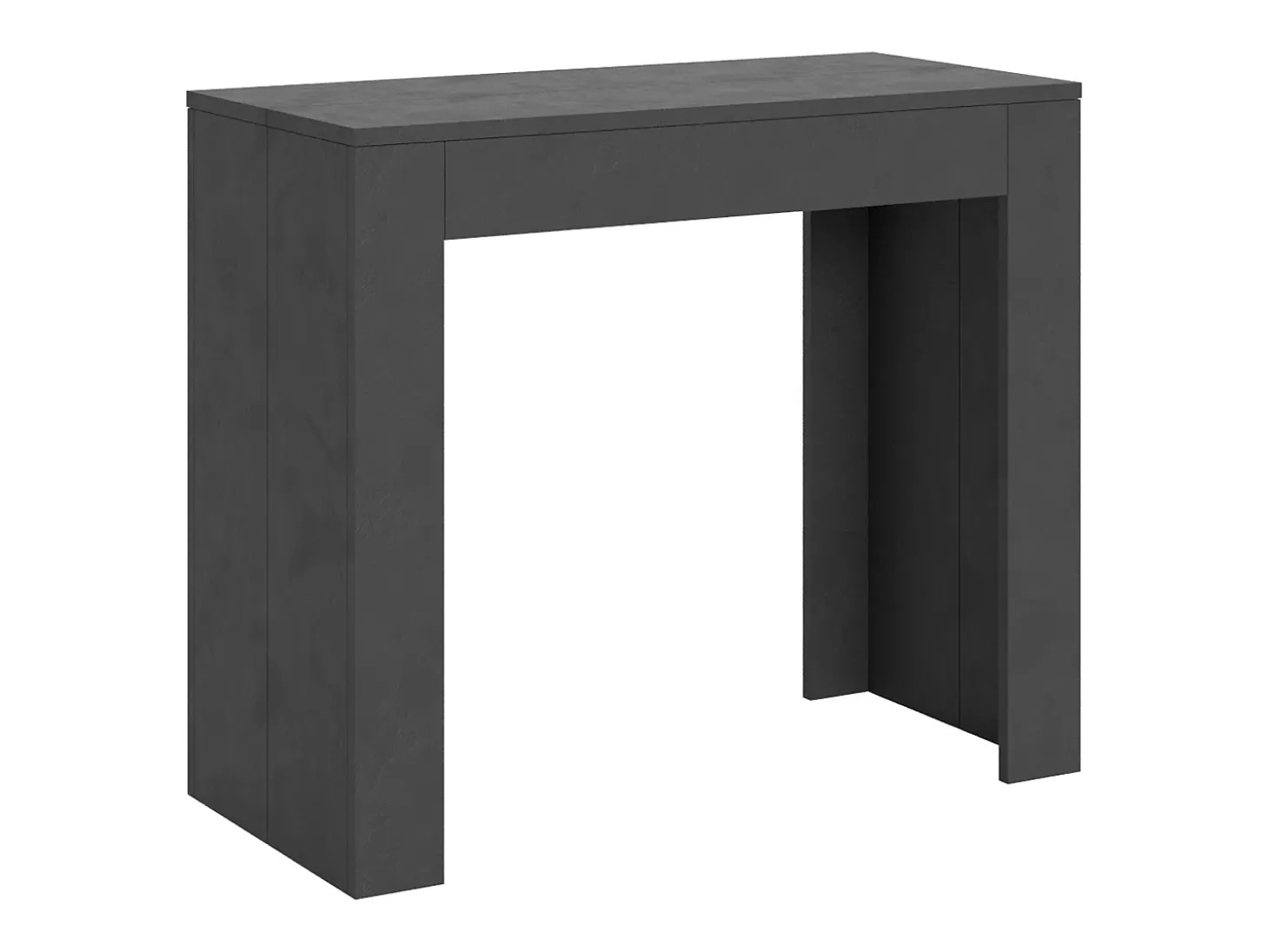Mesa consola extensível 90x42/302 cm Emy Antracite Espatulado