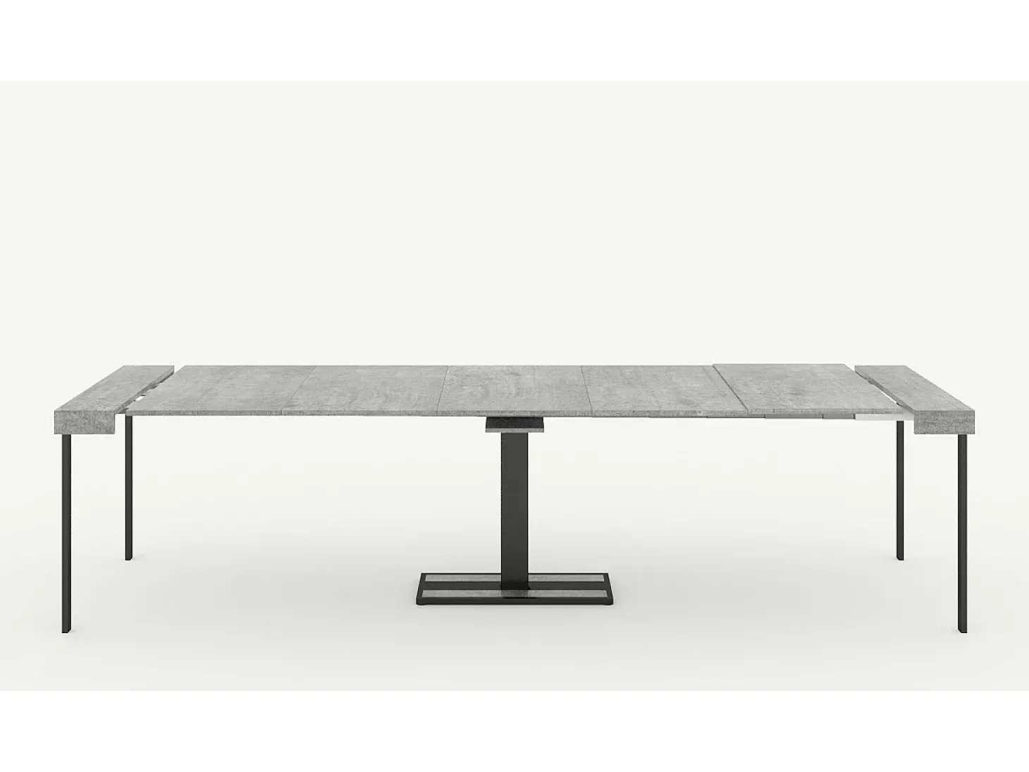 Mesa consola extensível 90x40/196 cm Capital Small Cimento quadro Antracite
